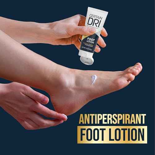 Certain Dri Antiperspirant Foot Lotion - 24-Hour Sweat & Odor Protection - Quick-Drying & Non-Sticky Formula - Dermatologist-Tested - Doctor-Recommended - 1.3 oz