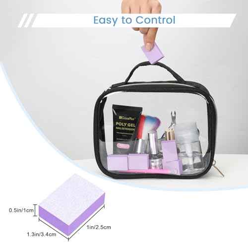 50 PCS Mini Nail Buffer Block, 2 Way Mini Buffers Grit 80/100, Purple Small Buffing Block for Acrylic Nail Gel Polish Nails Pedicure & Manicure