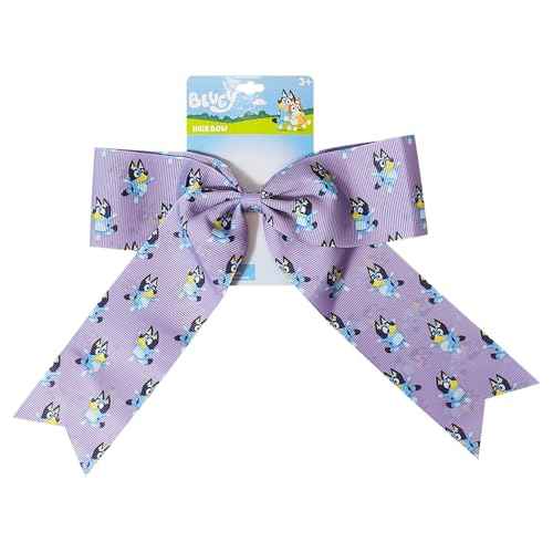LUV HER Bluey Hair Bows For Girls - One Large Printed Hair Bow Featuring your Favorite Bluey Characters - Alligator Clip - Large Bows for Daily Styling or Special Occasions, Ages 3+