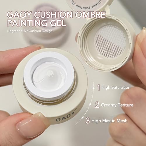 GAOY Ombre Patting Gel Kit - 6 Colors Gradient Nail Polish with Sponges