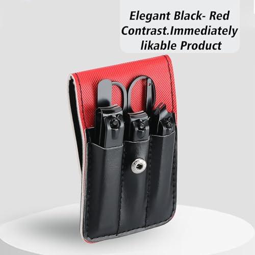 Men's Nail Clipper Set - Travel Grooming Kit in PU Leather Case