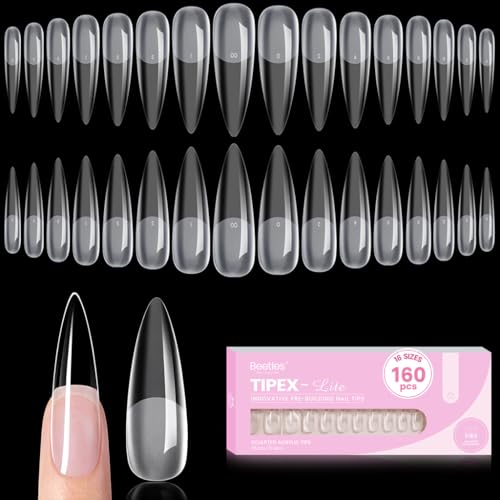 Beetles Tipex Lite Instant Nail Tips XXL Stiletto 3 - 160pcs 16 Sizes