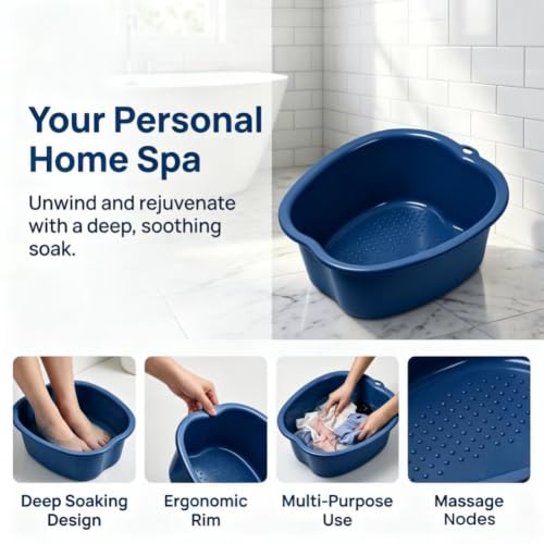 Foot Soaking Tub with Massage Nodes - Relaxation Basin for Home Spa