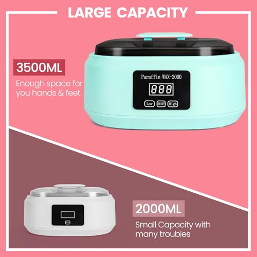 Paraffin Wax Machine for Hands & Feet - 3500ml Kit with 6 Wax Packs