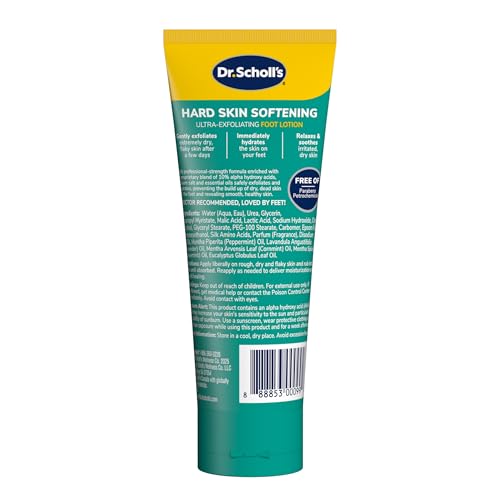 Dr. Scholl's Foot Lotion for Dry Cracked Feet - 3.5 oz | Urea Exfoliating Moisturizer