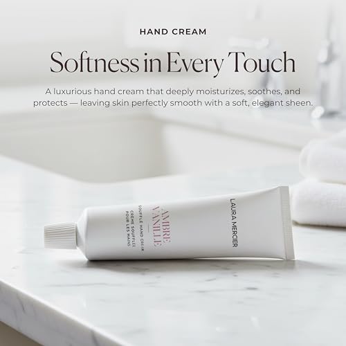 Laura Mercier Souffl? Hand Cream, 24HR Hydration, Nourishes and Repairs, Instantly Moisturizes and Improves Skin Texture, Infused with Shea, Mango, and Cocoa Butters, Holiday Gift