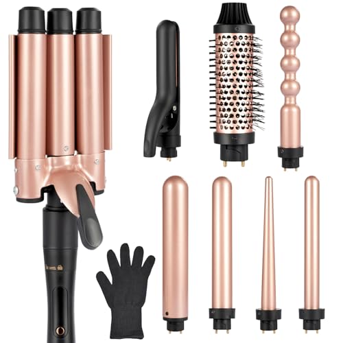 Ideal Swan 8-in-1 Ceramic Curling Iron Set with Interchangeable Wands
