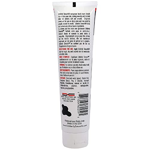 Udderly Smooth Hand Cream 4 oz - Lightly Scented Moisturizer (Pack of 2)