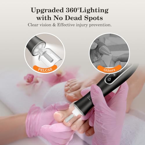 Cordless Electric Nail Drill Kit with 10 Speeds & LED Light