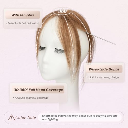 Clip-In Curtain Bangs | 100% Human Hair | Light Brown #06
