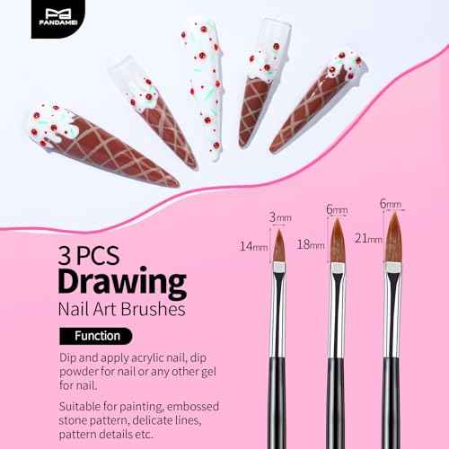 FANDAMEI Nail Art Brushes, Nail Brush Set With Nail Stand, Nail Holder For Painting Nails, Nail Art Tools, Nail Design Tools, 11PCS Nail Brushes For Nail Art, 5PCS Nail Dotting Tool, Nail Art Palette