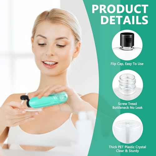 Domensi 12 Pcs 3.4 oz Travel Bottles with Flip Cap Clear Plastic Travel Size Containers Portable Leak Proof Squeeze Bottle Refillable Empty Cosmetic Containers for Liquid Shampoo Lotion