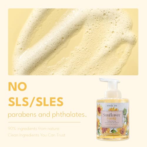 ROMIIE ZOI Foaming Hand Soap ? Sunflower Fields ? 500ml / 16.8 FL OZ - Autumn Floral Soap for Women, Thoughtful Gift for Fall Occasions