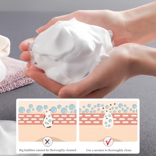 2Pcs Foam Maker For Face Wash,Face Wash Foamer,Press Type Soft,Fluffy,Delicate,Micro Foam.Dense Foam,Easy To Clean And Travel