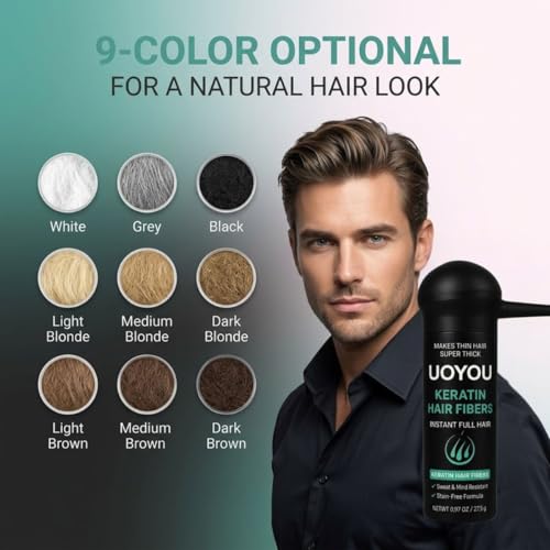 Hair Building Fibers for Thinning Hair - Keratin Fibers Black 27.5g