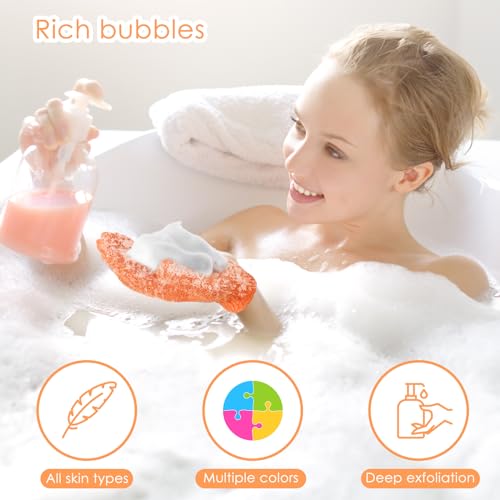 200 Pcs Exfoliating Gloves Bulk for Shower Body Double Sided Gloves Exfoliating Bath Mitt with Hanging Loop Bath for Women Men Bathing Skin Scrubber Accessories Beauty Spa(Multicolor)