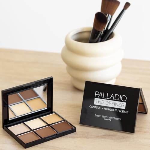 Palladio Definer Contour & Highlight Palette — 6-SHade Matte-Satin Powder