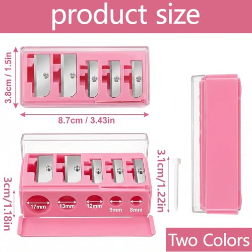 5-Hole Makeup Pencil Sharpener 2-Pack for Eyebrow & Eyeliner Pencils