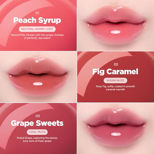 lilybyred Sugar Wrapping Tint Gloss, 0.21 oz. | Korean Glassy Lip Stain, Smooth Glaze Finish, Lightweight & Non-Sticky, No-Darkening Color Stay, Ceramide-Infused Lip Care (03 Grape Sweets)
