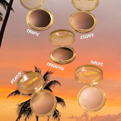 Kosas Sun Show Glowy Warmth Baked Bronzer - Contouring Powder for Cheekbones, Nose & Jawline - Enriched with Concentrated Fatty Acids - Talc-Free, Vegan & Hypoallergenic - Beachy