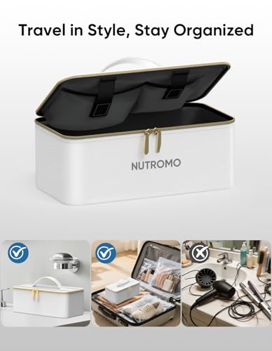 NUTROMO White Hair Dryer with Carry Case, 160,000 RPM Ionic Blow Dryer