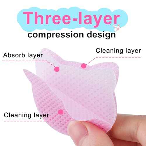 MEKK Lint Free Nail Wipes with Acetone Dispenser Set 400PCS Cat-Shaped Lint Free Wipes with 200ml Anti-Corrosion Empty Push Down Pump Dispenser Bottle for Acetone,Alcohol,Nail Polish Remover,ect
