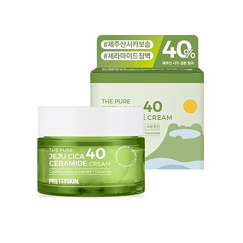 PRETTYSKIN Centella Asiatica 40% Gel Cream?Korean Face Moisturizer with Hyaluronic Acid, Ceramide NP & Shea Butter?Lightweight, Non-Sticky Hydration for Sensitive, Dry & Combination Skin (1.75 fl oz)