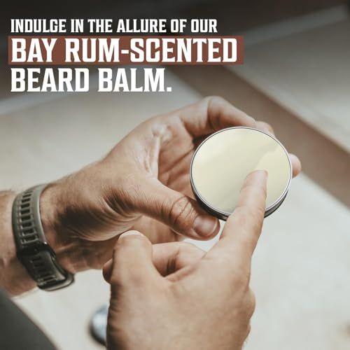 Viking Revolution Bay Rum Beard Balm for Men and Bay Rum Beard Oil Bundle - With Argan and Jojoba Oils - Soften and Moisturize your Beard