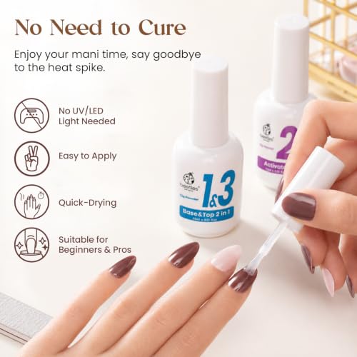 Beetles 2-in-1 Dip Powder Liquid Set - Base & Top Coat with Activator
