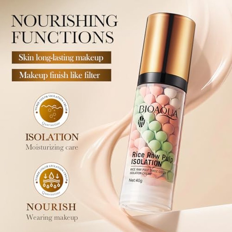 3 In 1 Primer Isolation for Face Before Makeup,One Step Color Corrector For Flawless Smooth Skin & Long-Lasting,Blurs Imperfections,Oil Control & Moisturizing,Skin Tone Correcting,Radiance Skin