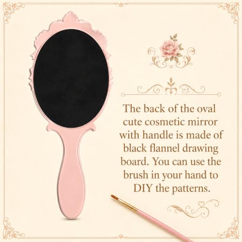 Vintage Princess Hand Mirror with Embossed Rose Handle
