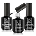 9-in-1 Nail Glue Set with No Wipe Base Coat & Top Coat - 15ml