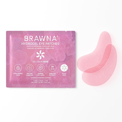 BRAWNA Rose Cooling Eye Patches for Dark Circles & Puffiness - 24 Pairs