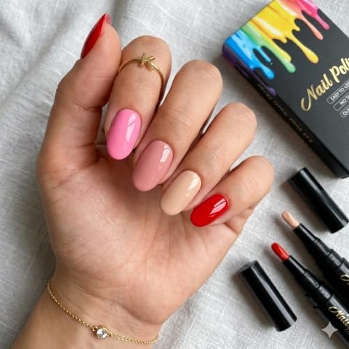 Quick Dry Water-Based Nail Polish Pen Set - 4 Color DIY Nail Art Kit