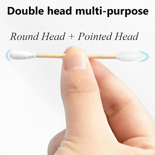 1000 Organic Bamboo Cotton Swabs - Biodegradable Ear Buds