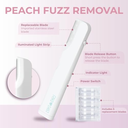 RIKI Ex Fuzz Off Dermaplaning Facial Razor - Peach Fuzz Removal Tool