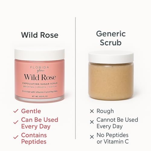 Polypeptide Sugar Scrub for Women - Exfoliating Body Sugar Scrub with Peptides & Vitamin C for Smooth, Radiant Skin - 10.5 oz