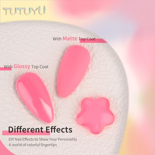 Pastel Coral Pink Gel Nail Polish - TUTUYU 0.51 Fl Oz
