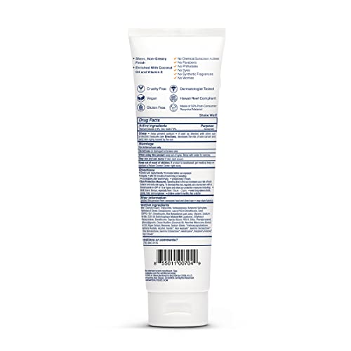 Bare Republic Sport Mineral Sunscreen SPF 50 Sunblock Body Lotion, Free of Chemical Actives, Vanilla Coco Scent, 5 Fl Oz