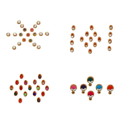 Crystal Bindi Pack of 8 - Self-Adhesive Forehead Jewels
