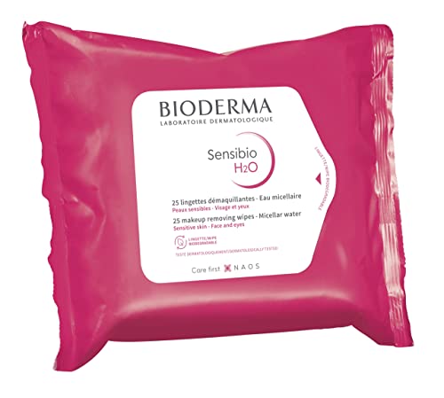 Bioderma - Sensibio H2O - Biodegradables Wipes - Cleansing and Make-Up Removing - Skin Soothing - for Sensitive Skin - 25 Wipes