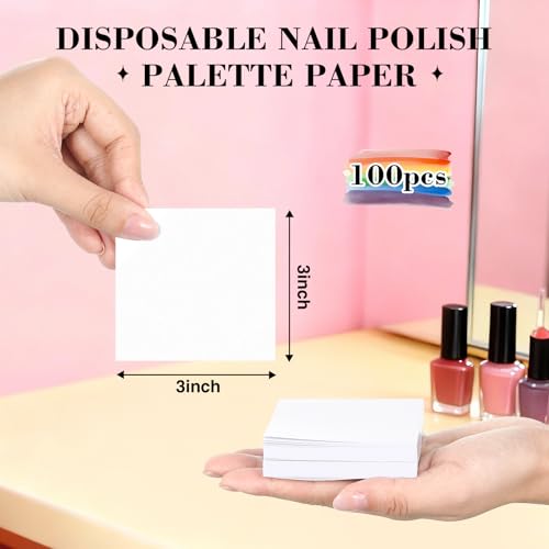 100 Sheets Disposable Nail Polish Palette Paper 3x3 in