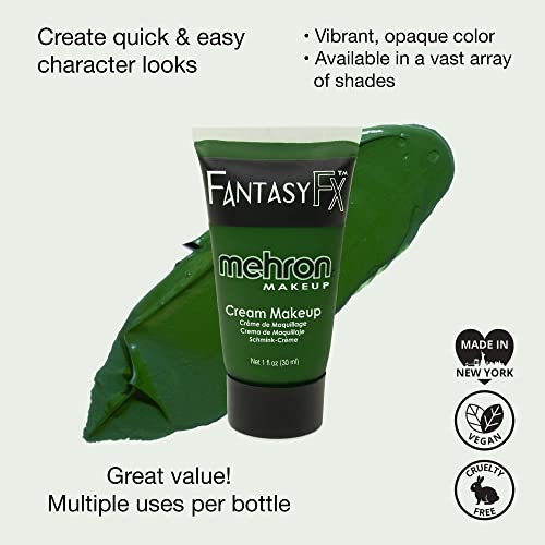 Mehron Fantasy FX Water-Based Green Face Paint, 1 fl oz