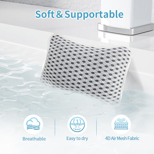 Luxury Bath Pillow with Suction Cups - Neck & Back Support