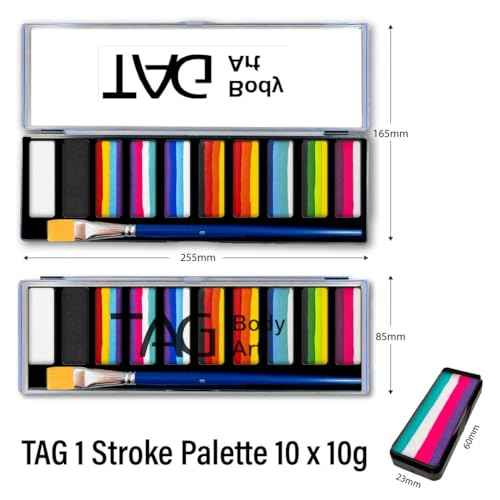 1 Stroke Palette 10 x 10g Face and Body Paint