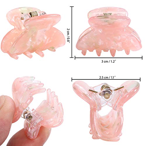 Mini Claw Hair Clips - 12 Pack Small Acrylic Clips for Thin Hair