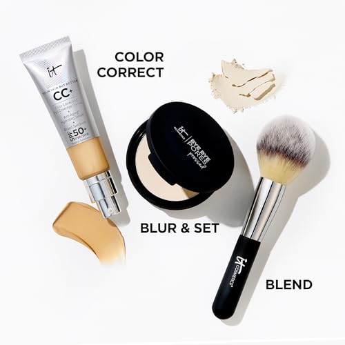 IT Cosmetics Bye Bye Pores Pressed Finishing Powder - Universal Shades - Contains Anti-Aging Peptides, Hydrolyzed Collagen & Antioxidants - 0.31 oz