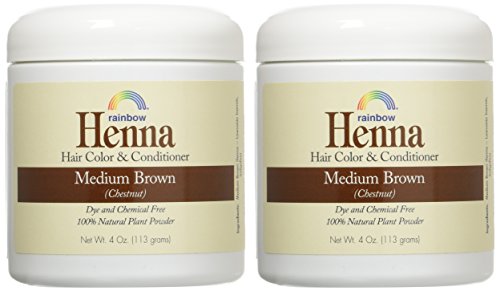Organic Henna Hair Dye Med Brown - 4 oz (Pack of 2)
