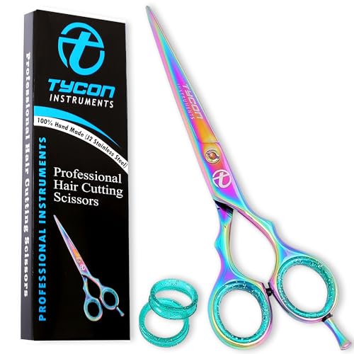 Tycon Hair Cutting Scissors Professional 6" – Japanese Stainless Steel, 2.7" Razor Edge Blade Barber Scissors – Ergonomic design - Precision Hair Scissors for Smooth Cutting - Salon & Personal Use