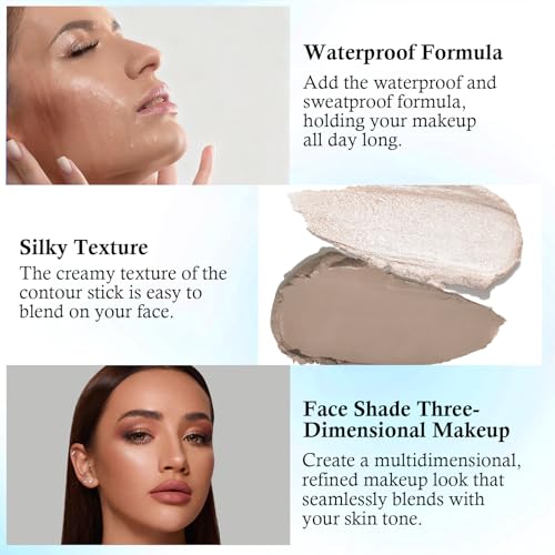 HOSAILY Dual Ended Contour & Highlighter Stick - Cool Toned, Long Lasting, 01